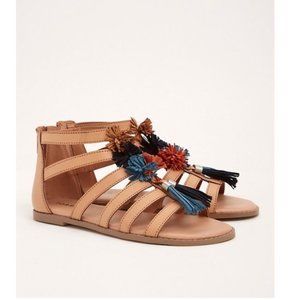 NWOB Torrid Tassel Gladiator Flat Sandals